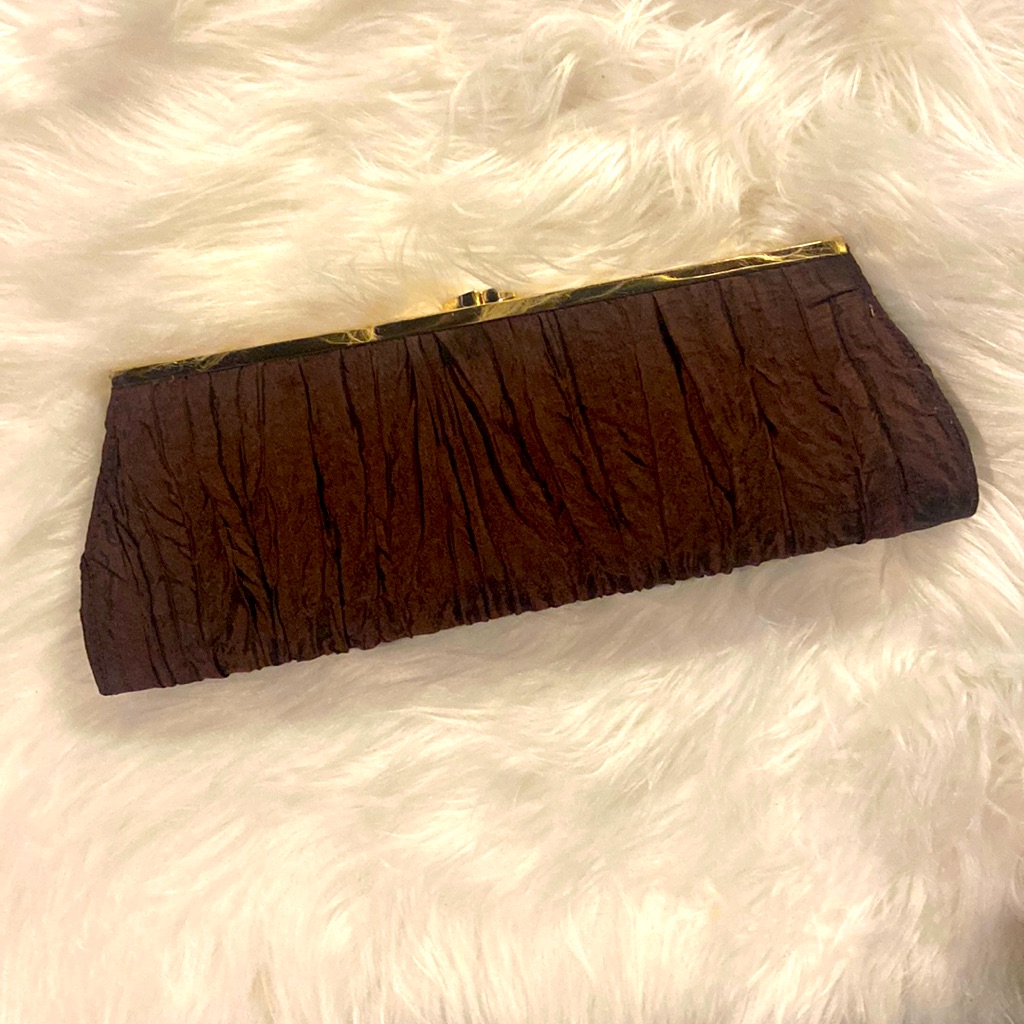 L’oral Purse Clutch Brown And Gold New